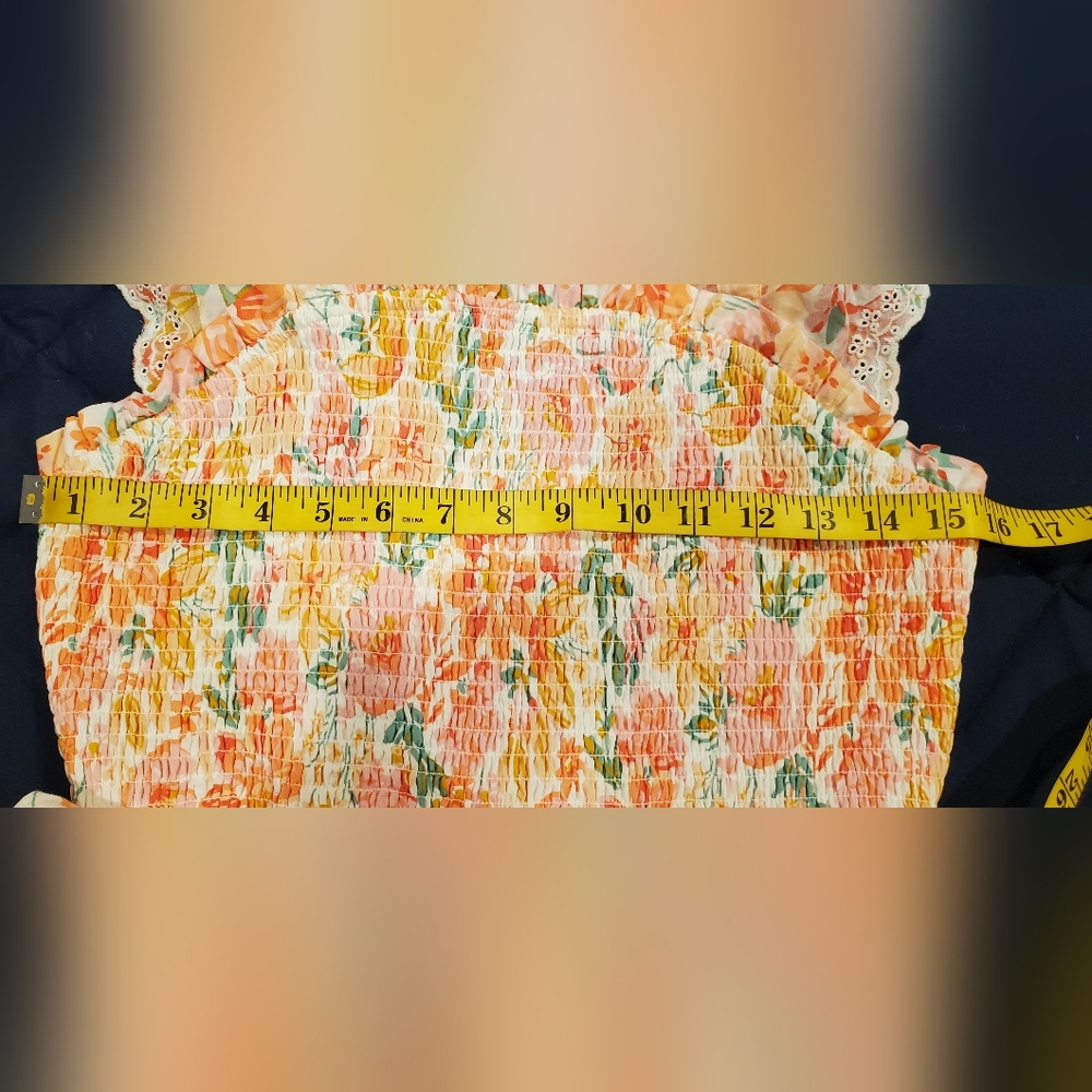 Haute Hippie Orange/Pink  and Cream  Floral Maxi Dress, Size 6. - Picture 11 of 16